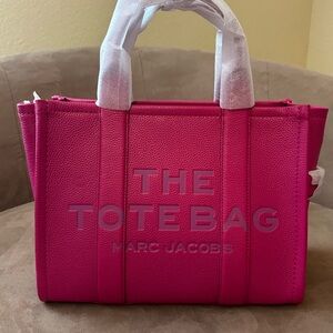 Marc Jacobs The Leather Medium Tote Bag Lipstick Pink
